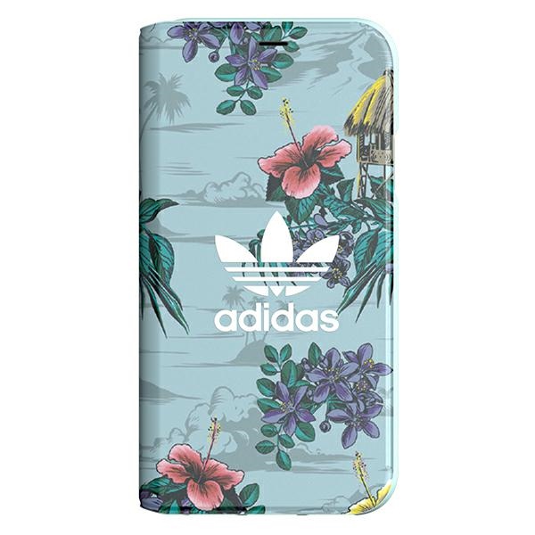 Adidas knygelės tipo dėklas su gėlėmis iPhone X / XS - pilkas
