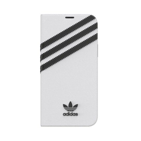 Adidas OR knyginis dėklas PU iPhone 12 / 12 Pro 6.1" - balta ir juoda