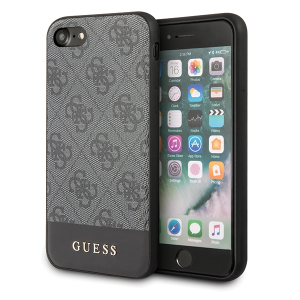 Guess 4G Stripe Collection dėklas telefonui iPhone 7 / 8 / SE 2020 / SE 2022 - Pilkas