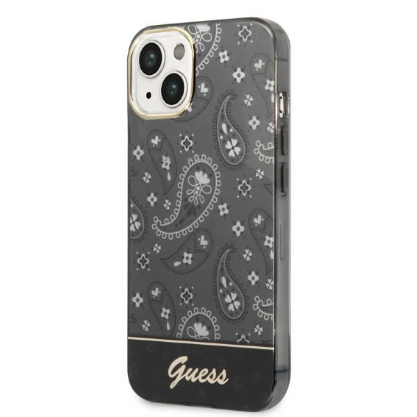 Guess Bandana Paisley dėklas telefonui iPhone 14 / 15 / 13 6.1 - juodas