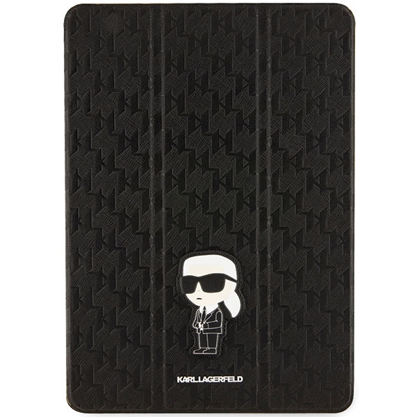 Karl Lagerfeld Saffiano Monogram Ikonik Dėklas iPad 10.2" 2019 (7-oji karta) Folio magnet Allover Cover - juodas