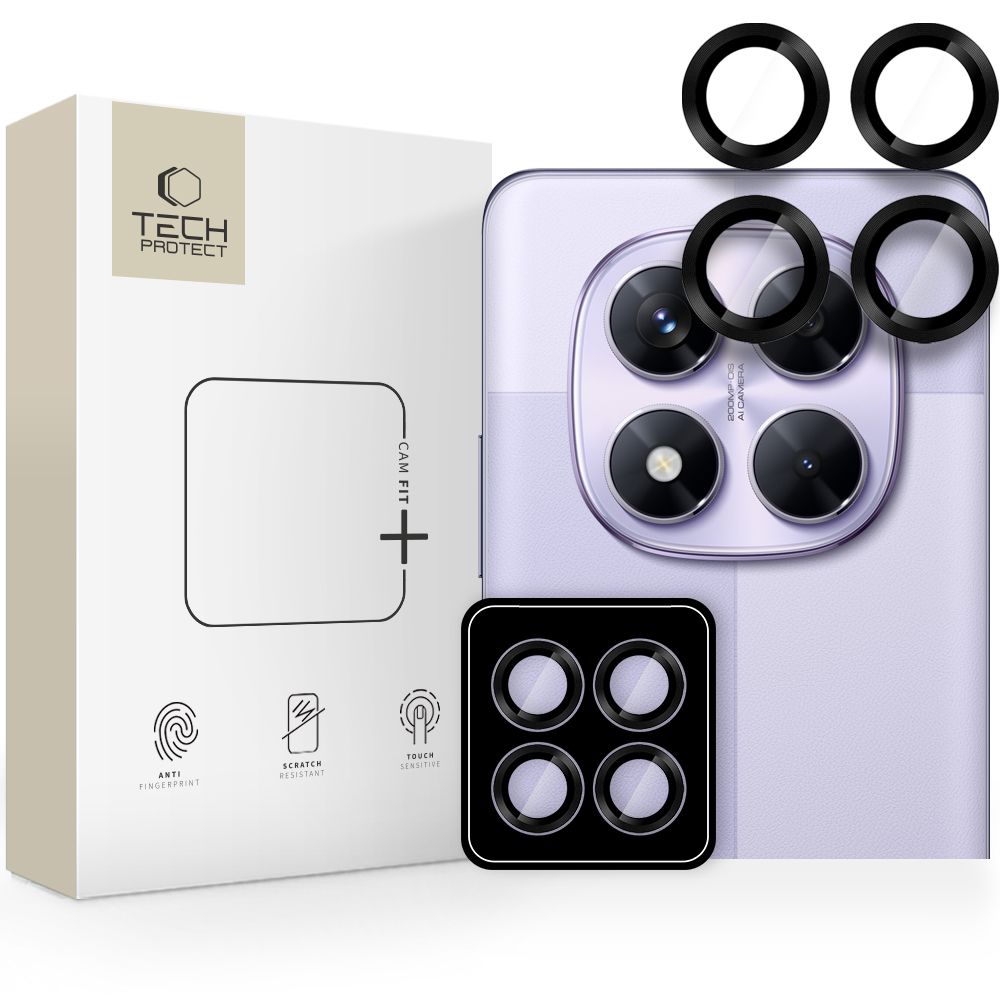 Tech-Protect Camring Pro+ kameros dangtelis Xiaomi Redmi Note 14 Pro 5G / Poco X7 5G, juodas