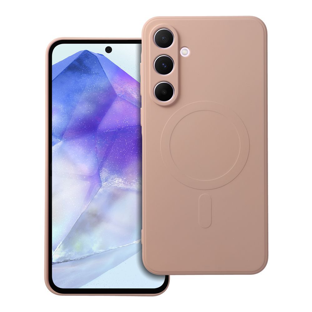 SILICONE MAG COVER dėklas telefonui suderinamas su Magnetiniu SAMSUNG A55 rožinė