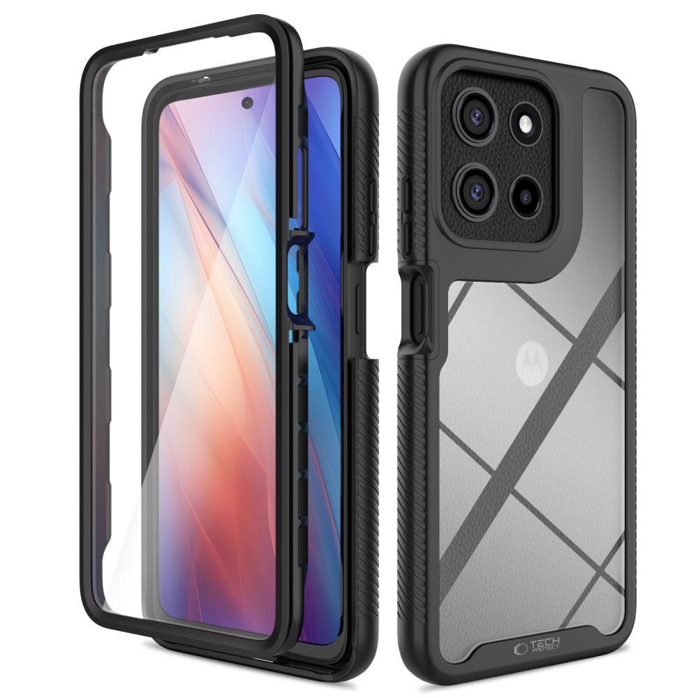 Tech-Protect Defense dėklas telefonui Motorola Moto G15 / G15 Power / G05 / E15 - juodas