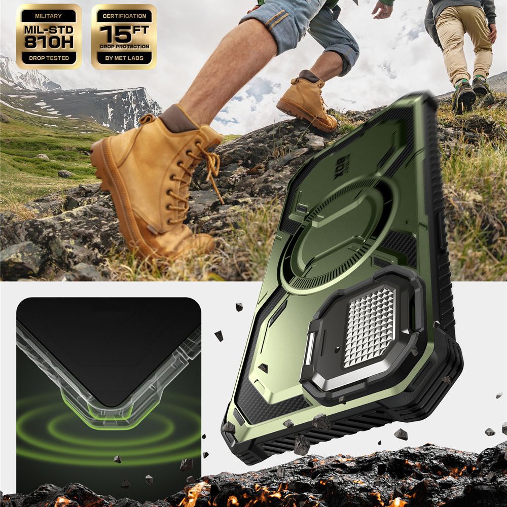 Dėklas telefonui IBLSN Armorbox Mag MagSafe Supcase iPhone 16e - olivinis