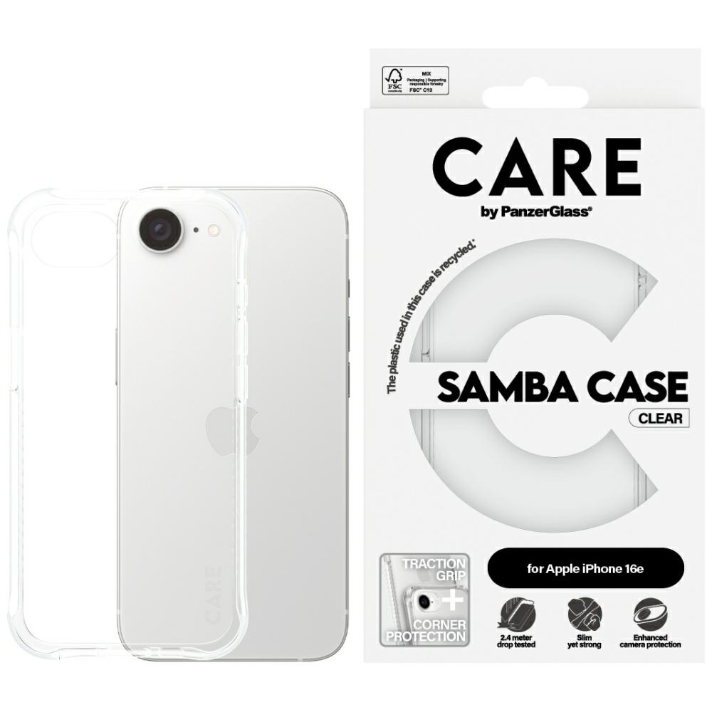 CARE by PanzerGlass Mados iPhone 16e dėklas - skaidrus