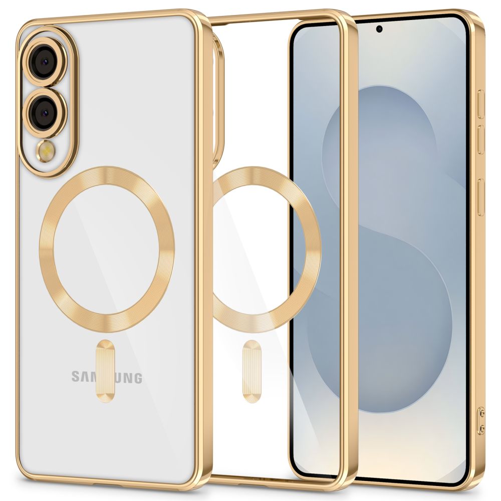 Tech-Protect MagFlex MagSafe dėklas Samsung Galaxy S25 Edge – skaidrus zelts