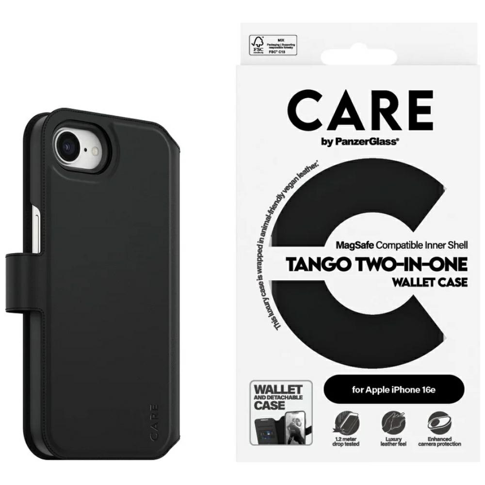 CARE by PanzerGlass Feature Tango 2in1 Portfelio tipo dėklas iPhone 16e - juodas
