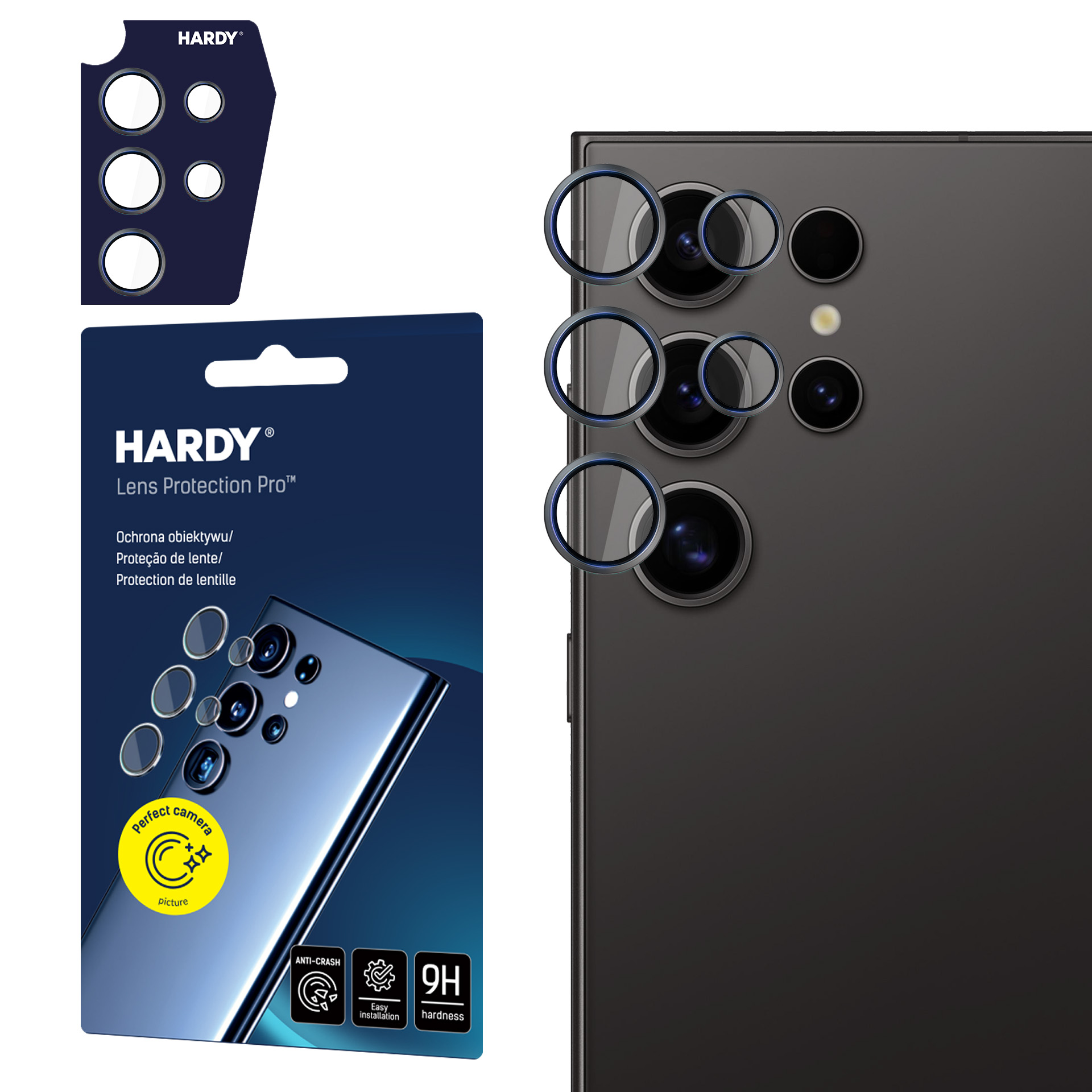 3mk HARDY objektyvo apsauginis stiklas Samsung Galaxy S24 Ultra - juoda