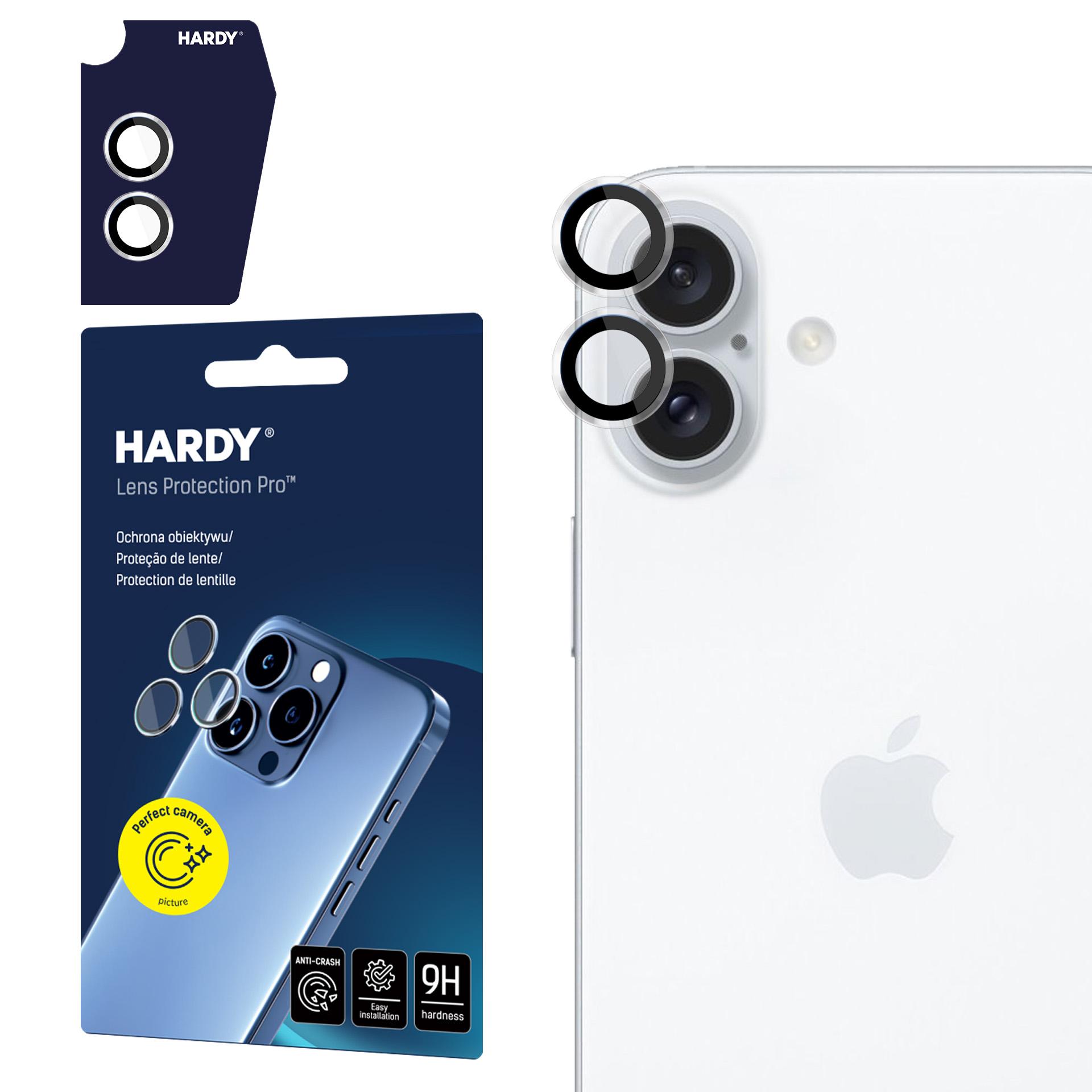 3mk HARDY objektyvo apsauginis Pro stiklas Apple iPhone 16 / 16 Plus – skaidrus