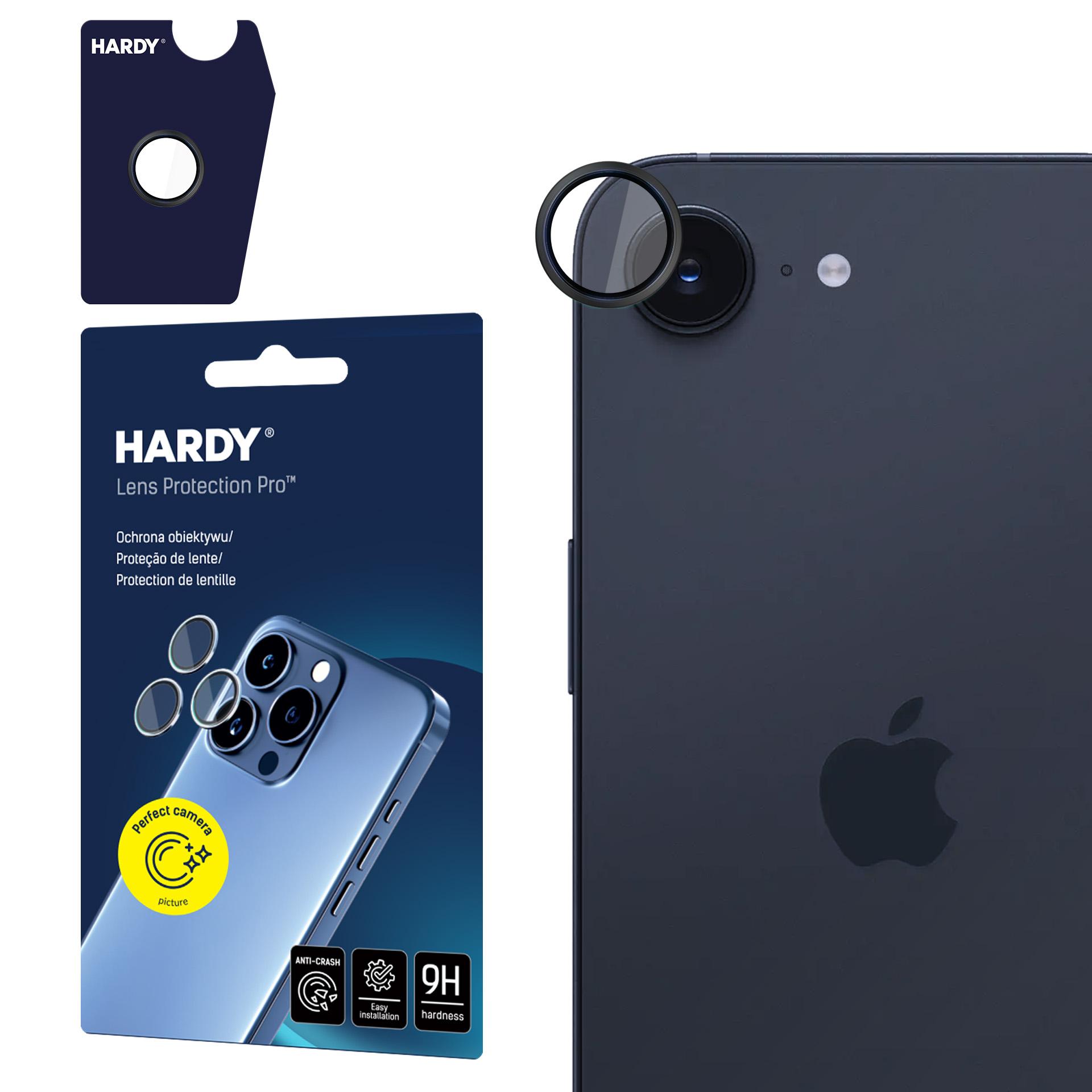3mk HARDY objektyvo apsauginis stiklas Apple iPhone 16E - juodas
