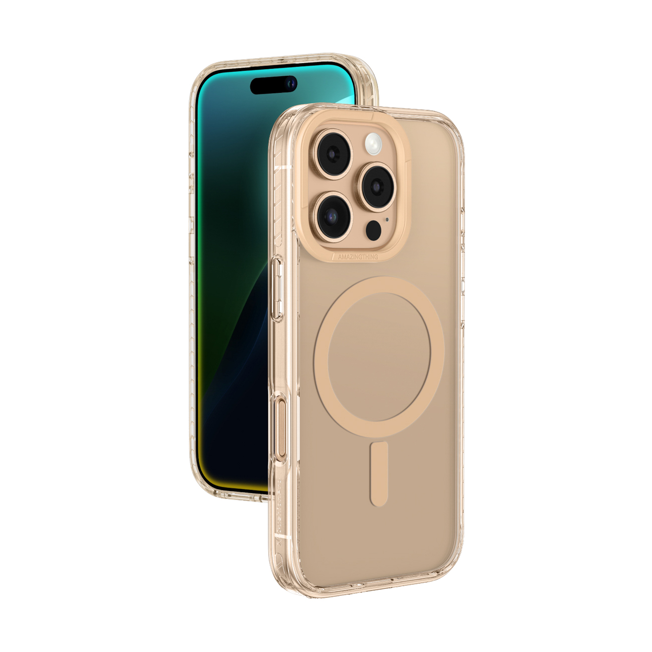 AmazingThing Titan Pro Magnetinis dėklas su magnetiniu ringu iPhone 16 Pro - rožinis