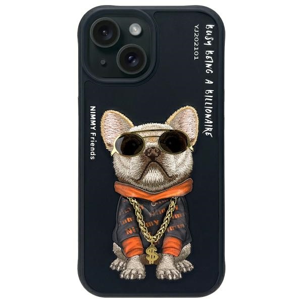 Nimmy Glasses Cool Dog iPhone 15 dėklas - juodas