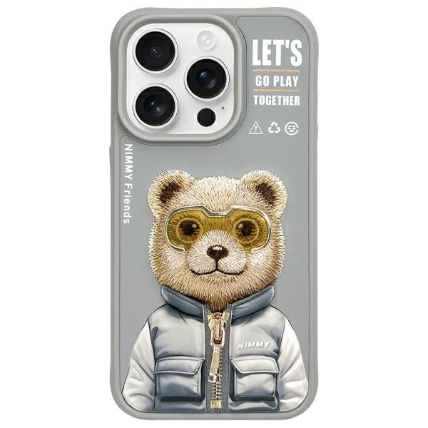 Nimmy Cool&Cute 2.0 Dėklas telefonui iPhone 15 Pro - pilkas