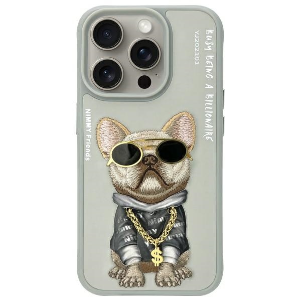Nimmy Glasses Cool Dog dėklas iPhone 15 Pro Max - pilkas