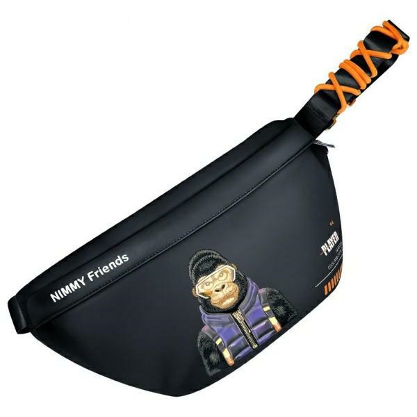 Nimmy Per petį Kietas&Išdykęs 2.0 Gorila Pečių krepšys - juoda