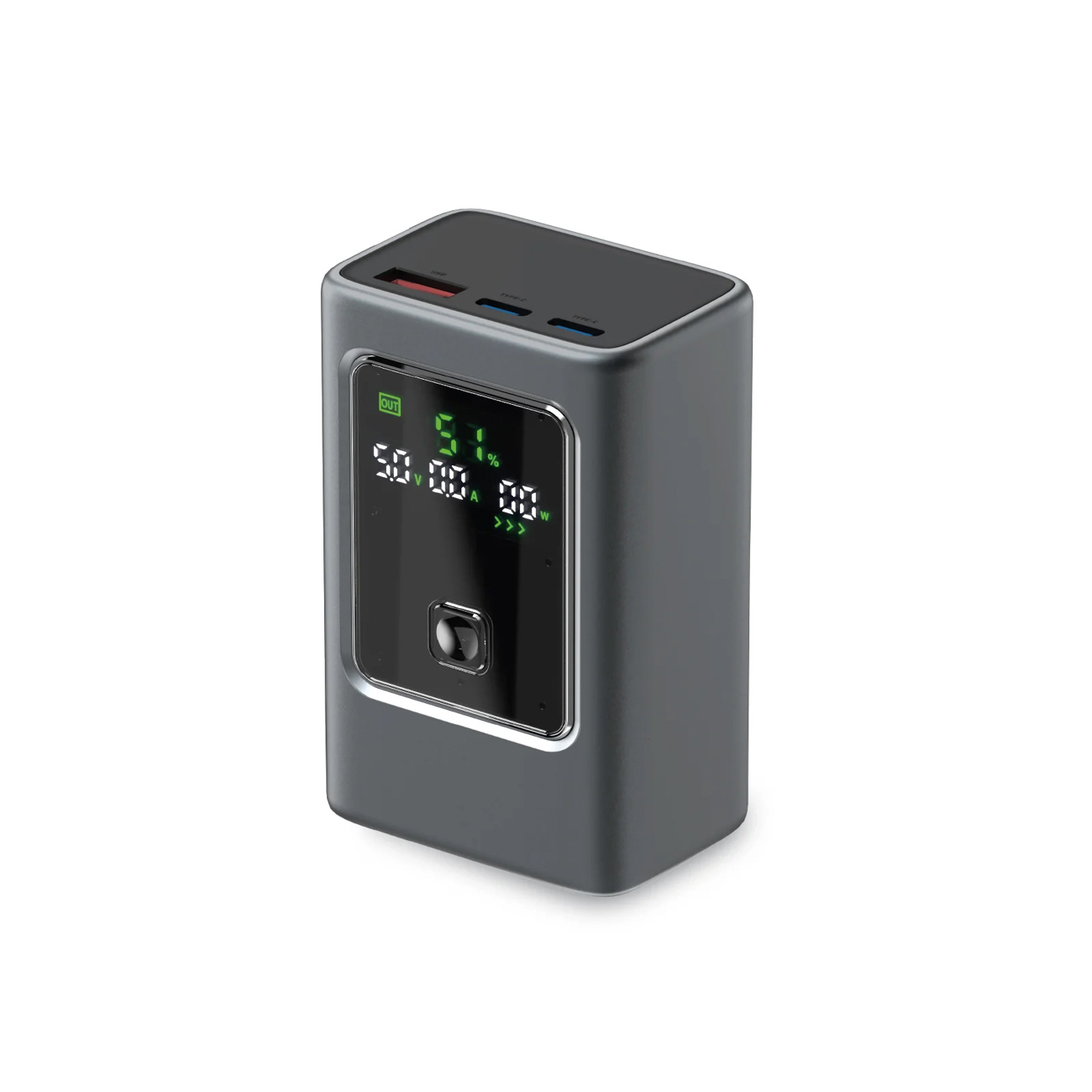 Išorinė baterija SBS 10000mAh PD 35W su LCD ekranu - pilka