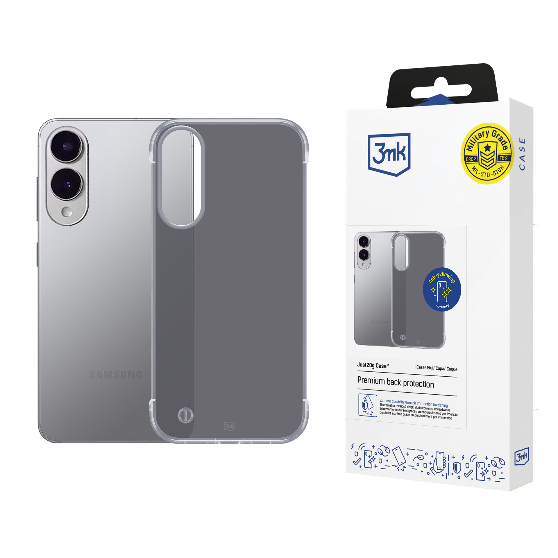 3mk Just20g Matinis dėklas telefonui Samsung Galaxy S25 Edge - matinė juoda