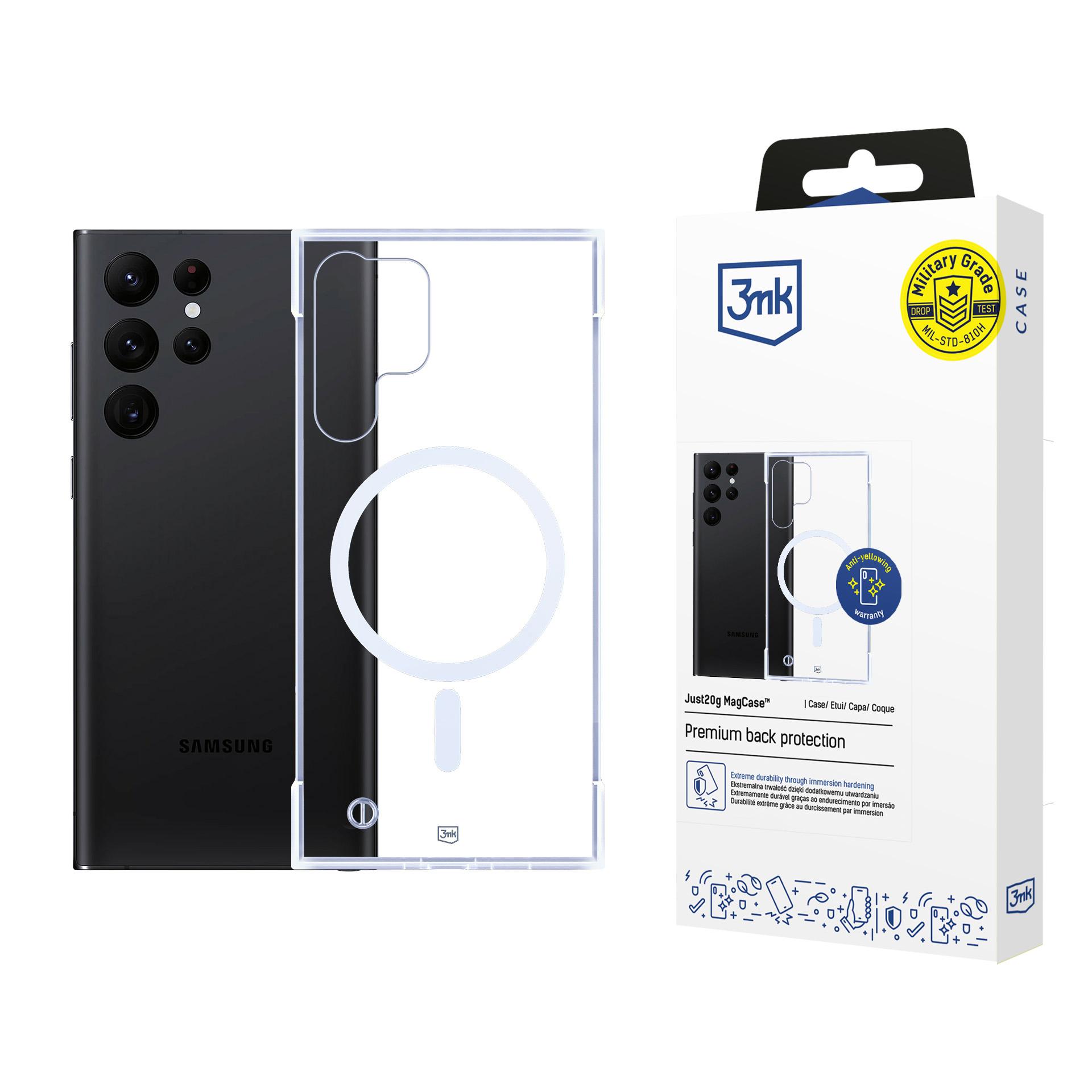 3mk Just20g MagDėklas telefonui Samsung Galaxy S23 Ultra - permatomas