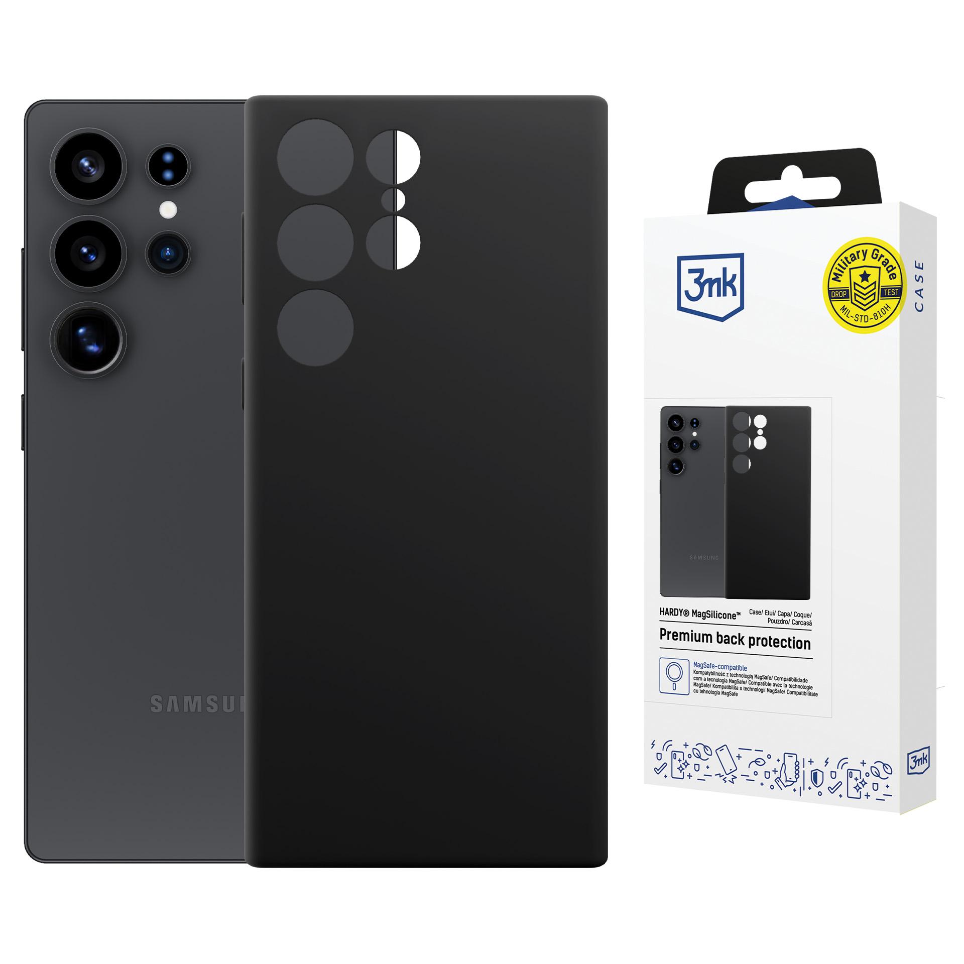 3mk Hardy MagSilicone dėklas Samsung Galaxy S24 Ultra - juodas