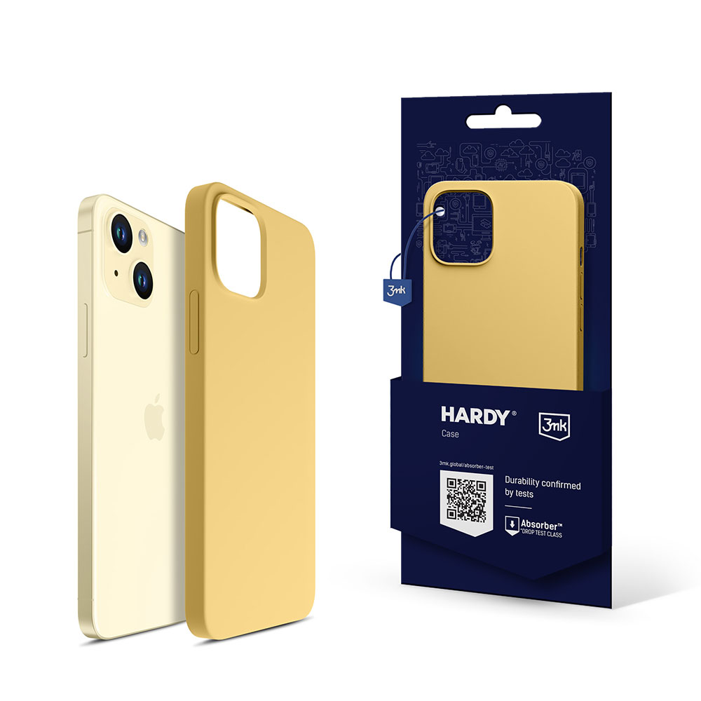 3mk Hardy Silicone MagCase dėklas telefonui iPhone 15 - geltonas