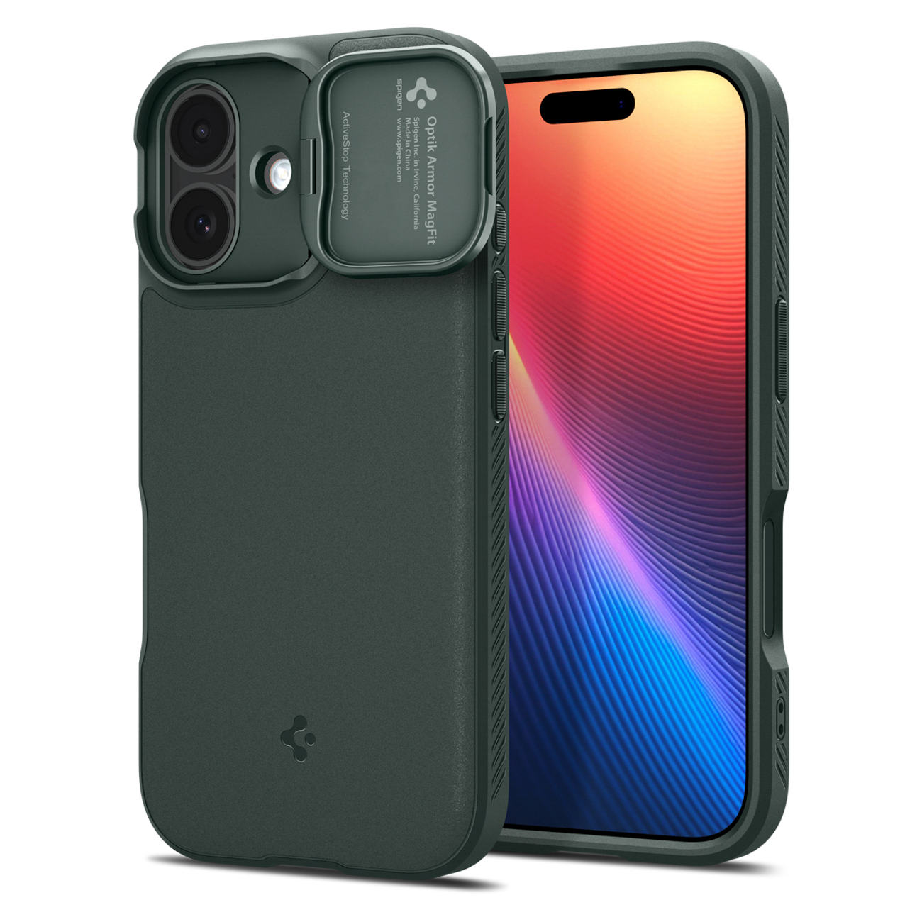Spigen Optik Armor Magnetinis dėklas telefonui iPhone 17 - žalia