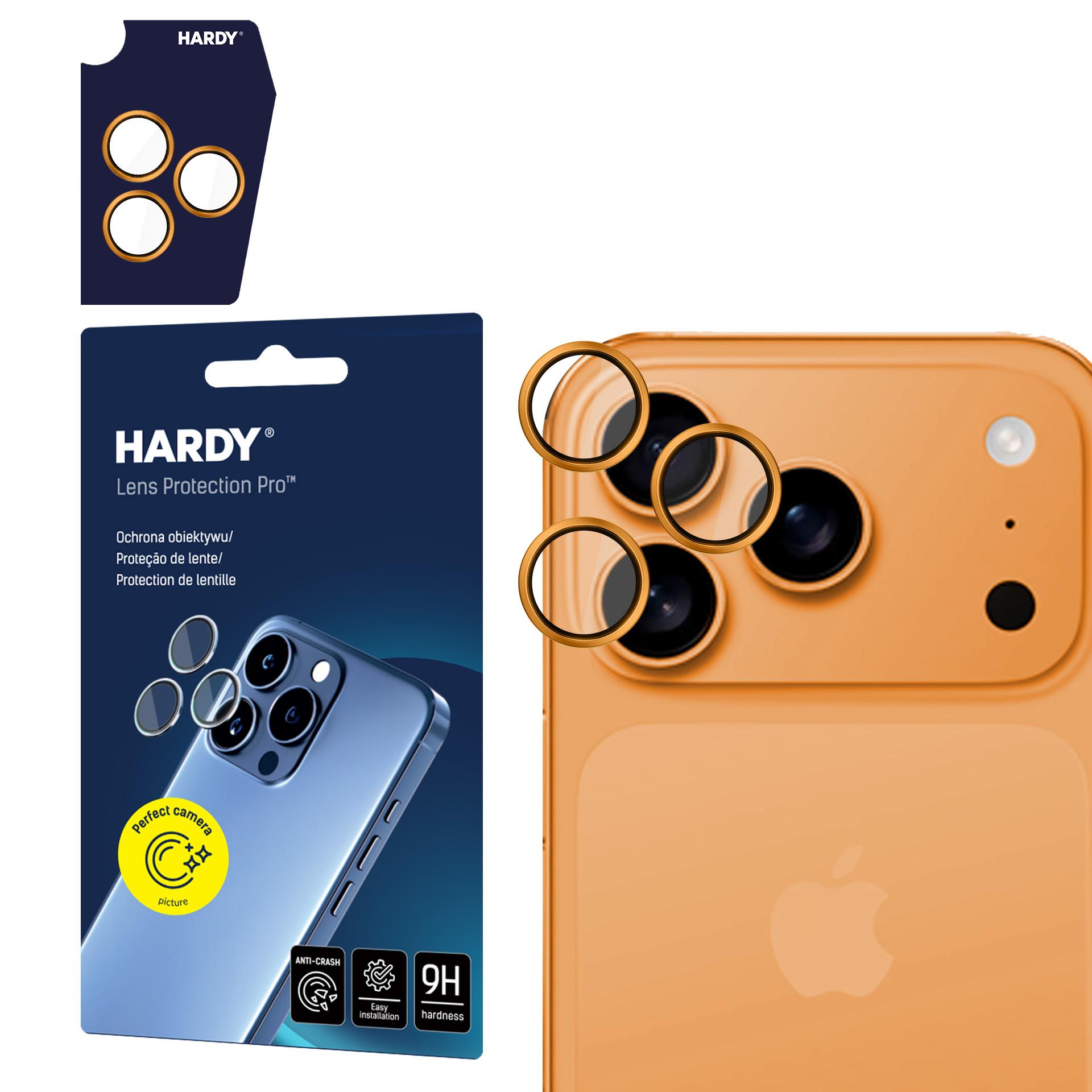 3mk HARDY Lens Protection Pro objektyvo stiklas iPhone 17 Pro / 17 Pro Max - oranžinė