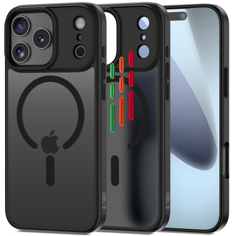 Tech-Protect MagMat XT 4-rinkinys Magnetinis dėklas telefonui iPhone 17 Pro - Matinis juodas