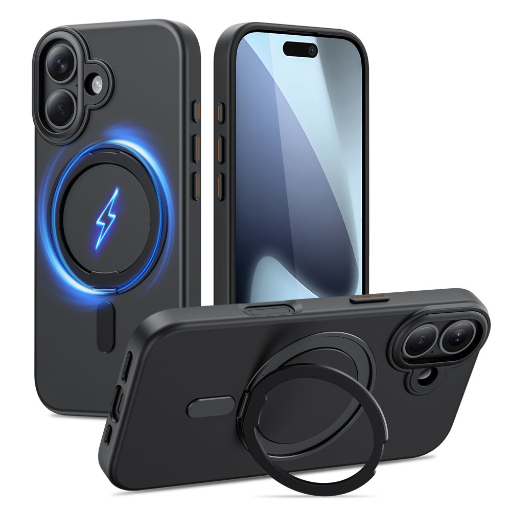 Tech-Protect MagRing Magnetinis dėklas telefonui iPhone 17 - Matinis juodas