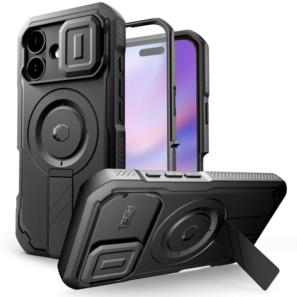 Tech-Protect Kevlar Magnetinis dėklas telefonui iPhone 17 - Juodas