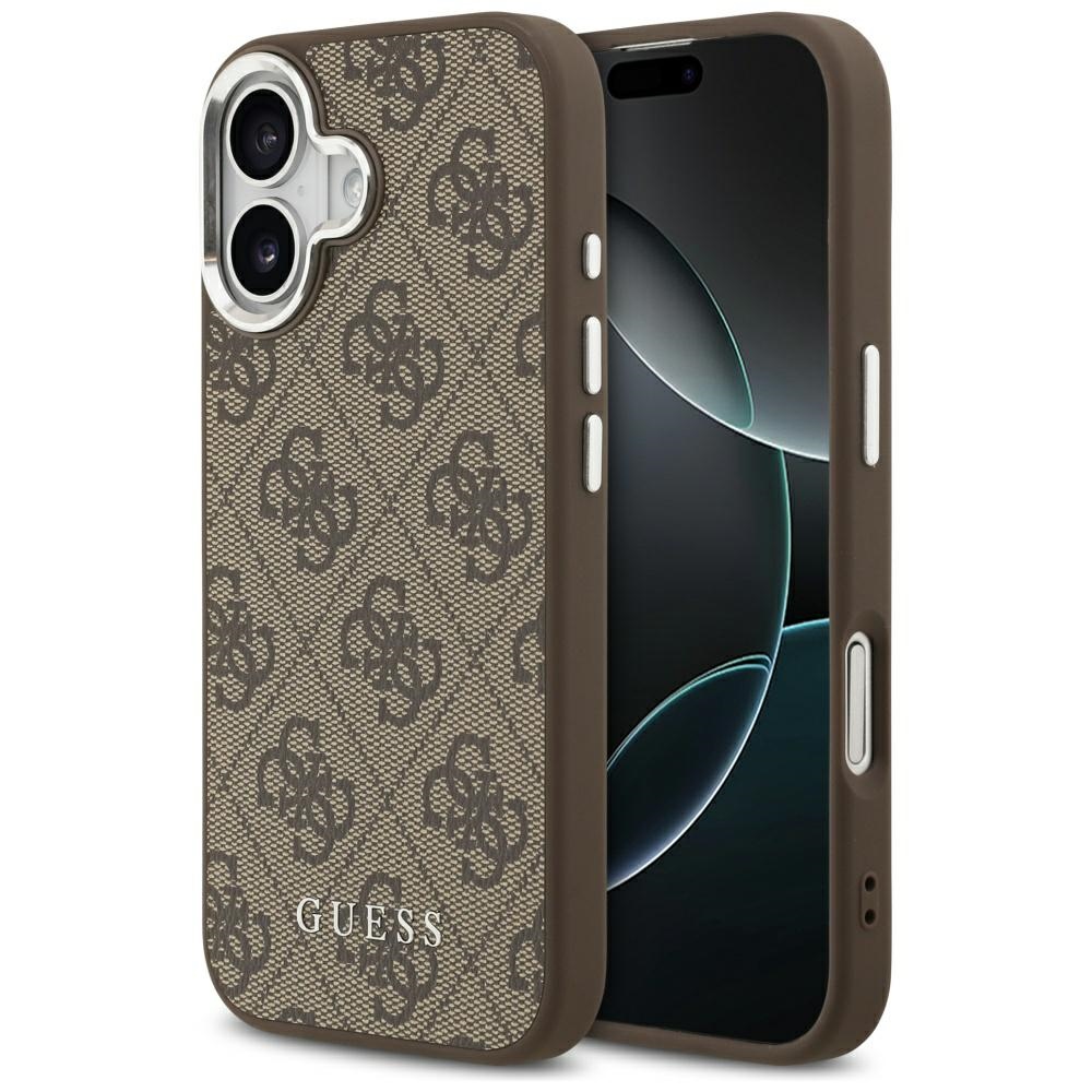 Guess 4G Classic Logo Magnetinis dėklas telefonui iPhone 17 - rudas