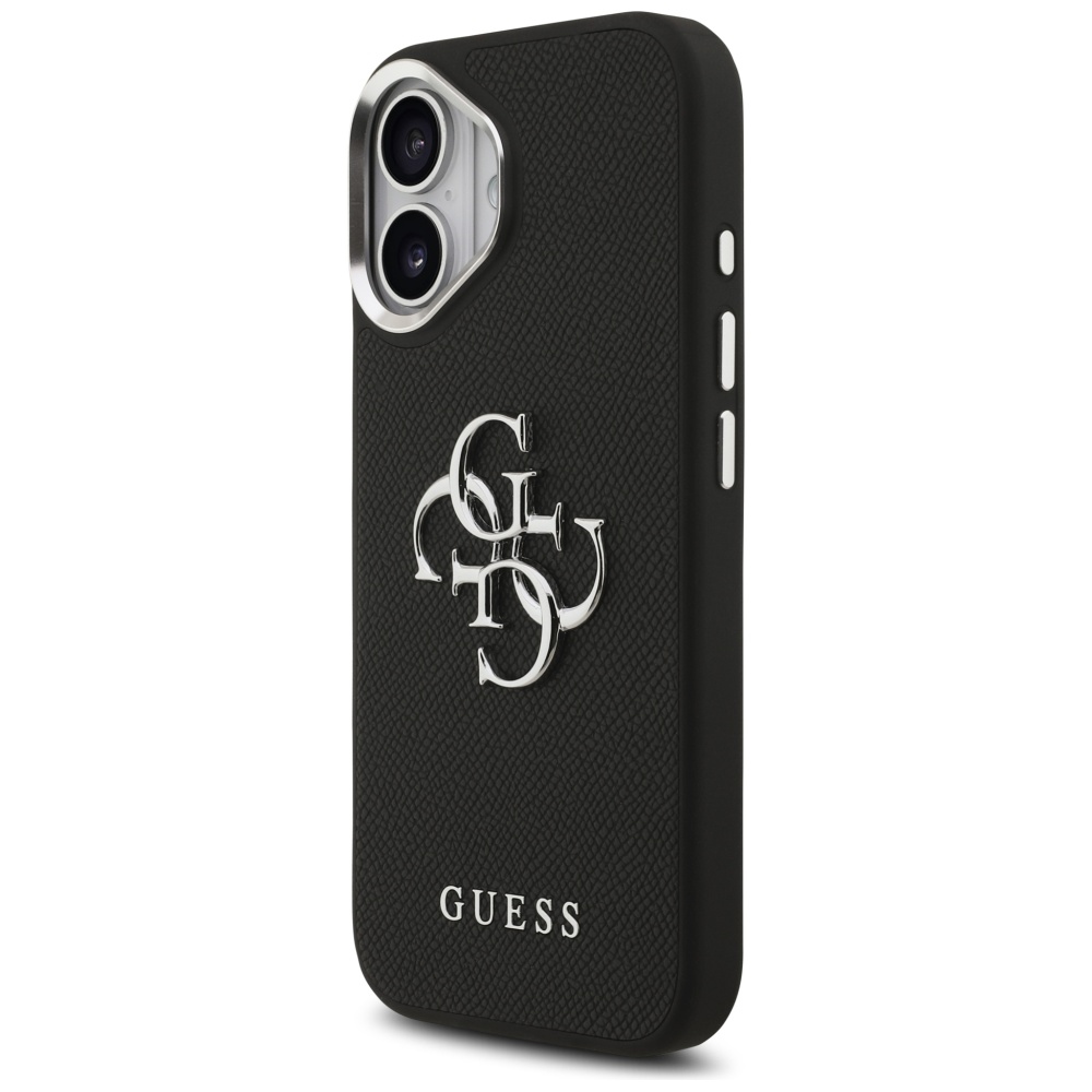 Guess Grained Big 4G Classic Logo dėklas telefonui iPhone 17 - juodas