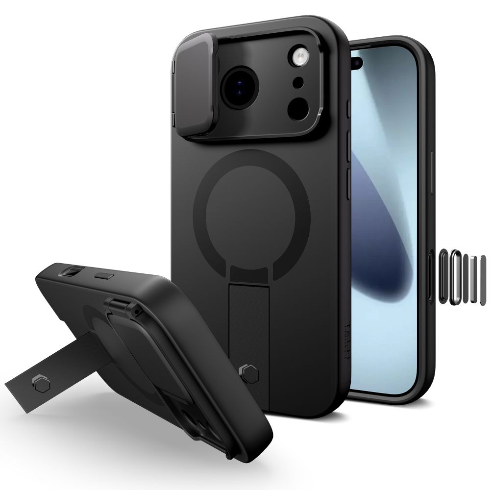 Tech-Protect Kevlar Aura Magnetinis dėklas telefonui iPhone 17 Pro - juodas
