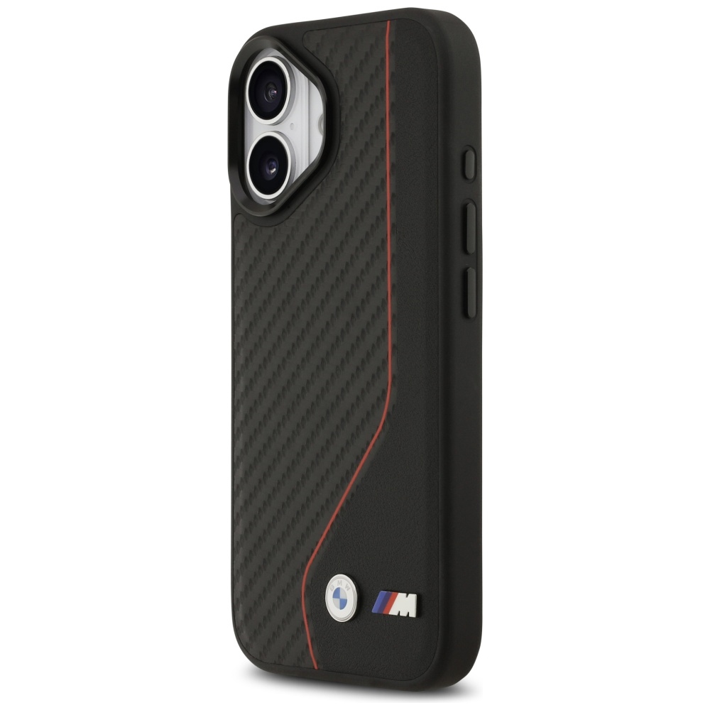 BMW M Carbon Line & Logo MagSafe dėklas iPhone 17 - raudonas