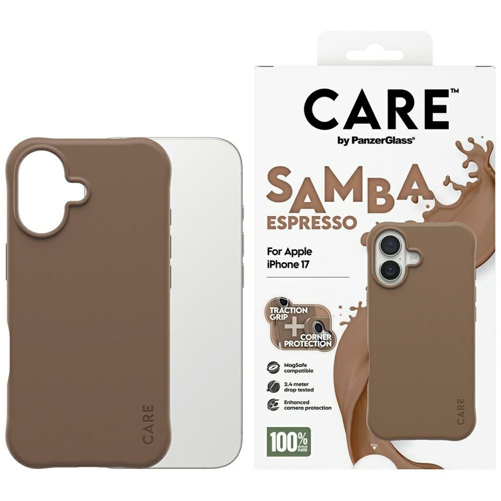 CARE by PanzerGlass Stilingas Samba Magnetinis dėklas telefonui iPhone 17 - rudas
