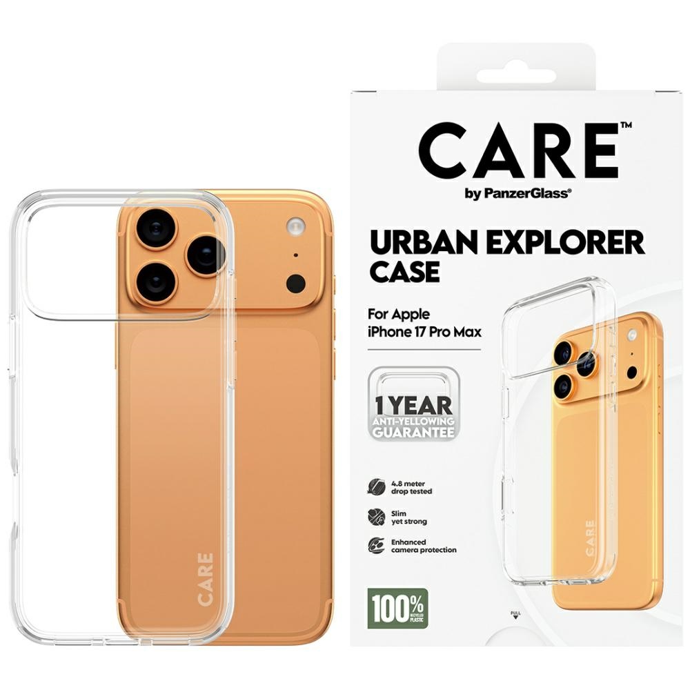 CARE by PanzerGlass Flagship Urban Explorer dėklas su permatomu rėmeliu iPhone 17 Pro Max - permatomas