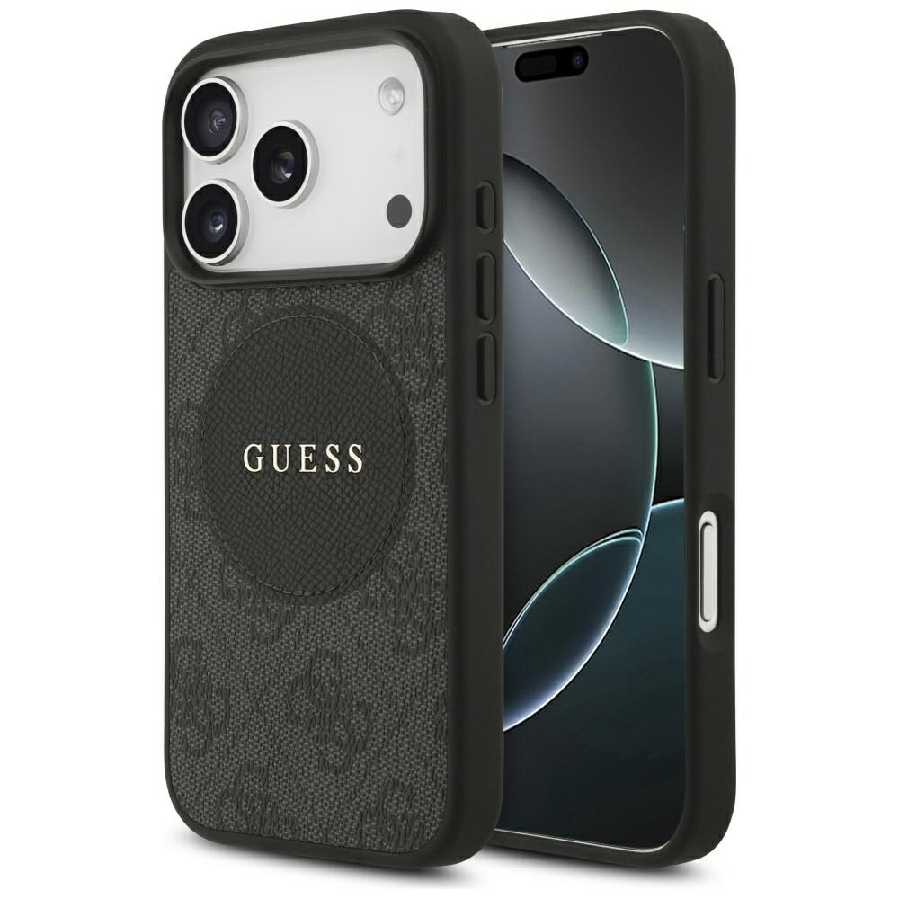 Guess 4G Circle Classic Logo Magnetinis dėklas telefonui iPhone 17 Pro - juodas