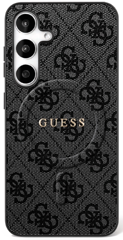 Guess 4G Ring Classic Logo Magnetinis dėklas telefonui Samsung Galaxy S25 FE - juoda