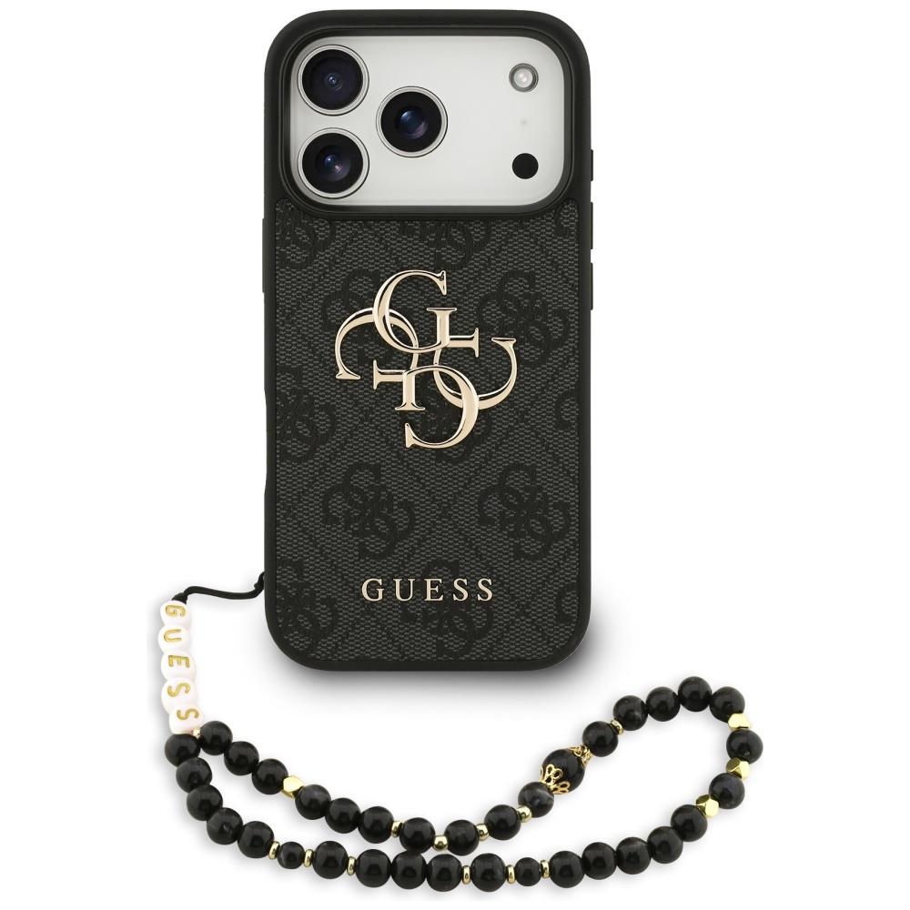 Guess 4G Strap 4G Classic Logo dėklas telefonui iPhone 17 Pro - juoda