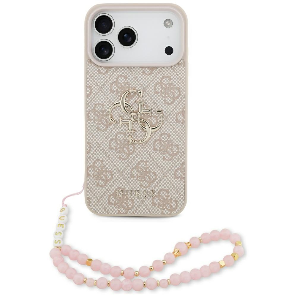 Guess 4G Strap 4G Classic Logo dėklas telefonui iPhone 17 Pro Max - rožinė