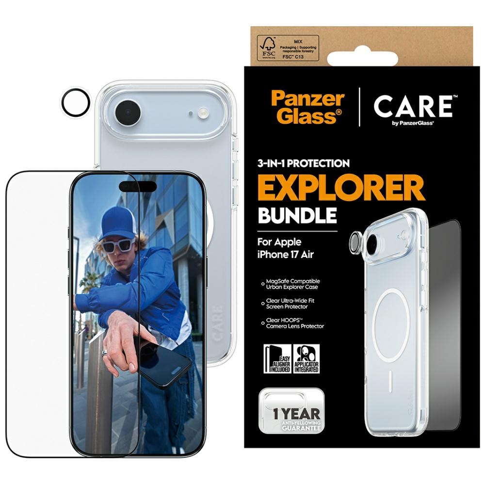 CARE by PanzerGlass flagmanas tyrinėtojas 3in1 dėklas + stiklas + lęšis iPhone Air