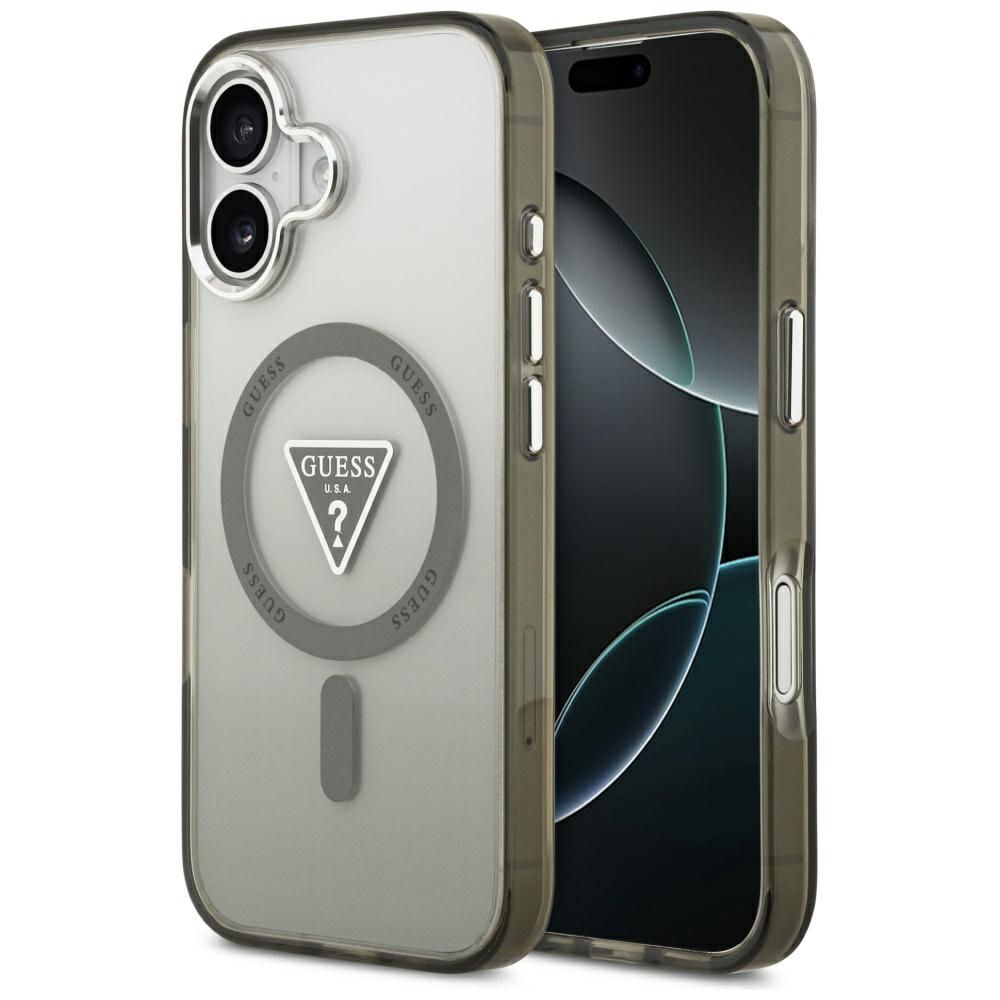 GUESS dėklas telefonui IPHONE 17 suderinamas su Magnetine GUHMP17SHGTMLCGA (IML Gradient W/ Triangle Logo) chaki
