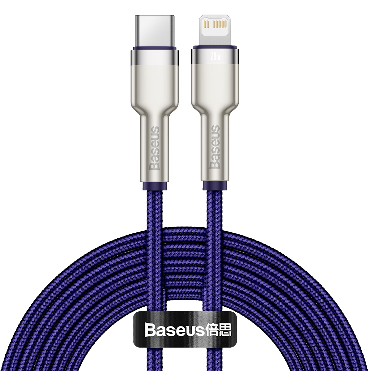 Baseus kabelis Cafule Metal PD USB-C - Lightning 2,0 m violetinis 20W