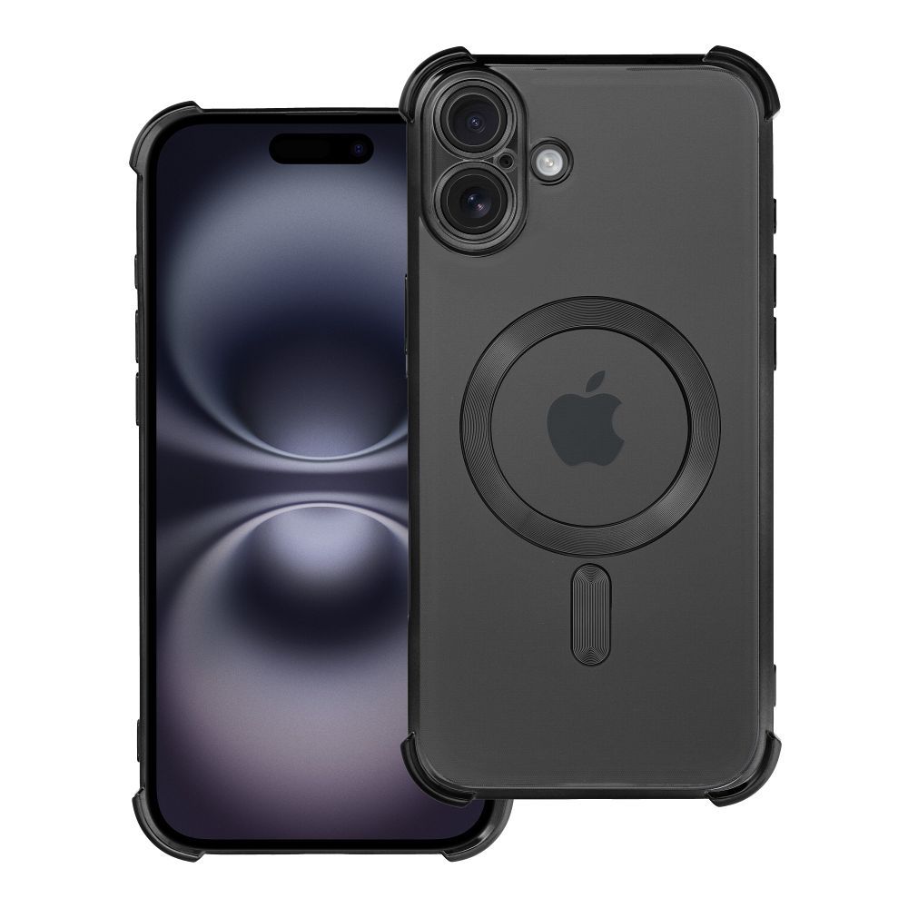 Dėklas telefonui ANTISHOCK ELECTRO skirtas iPhone 16 Plus suderinamas su MagSafe juodas