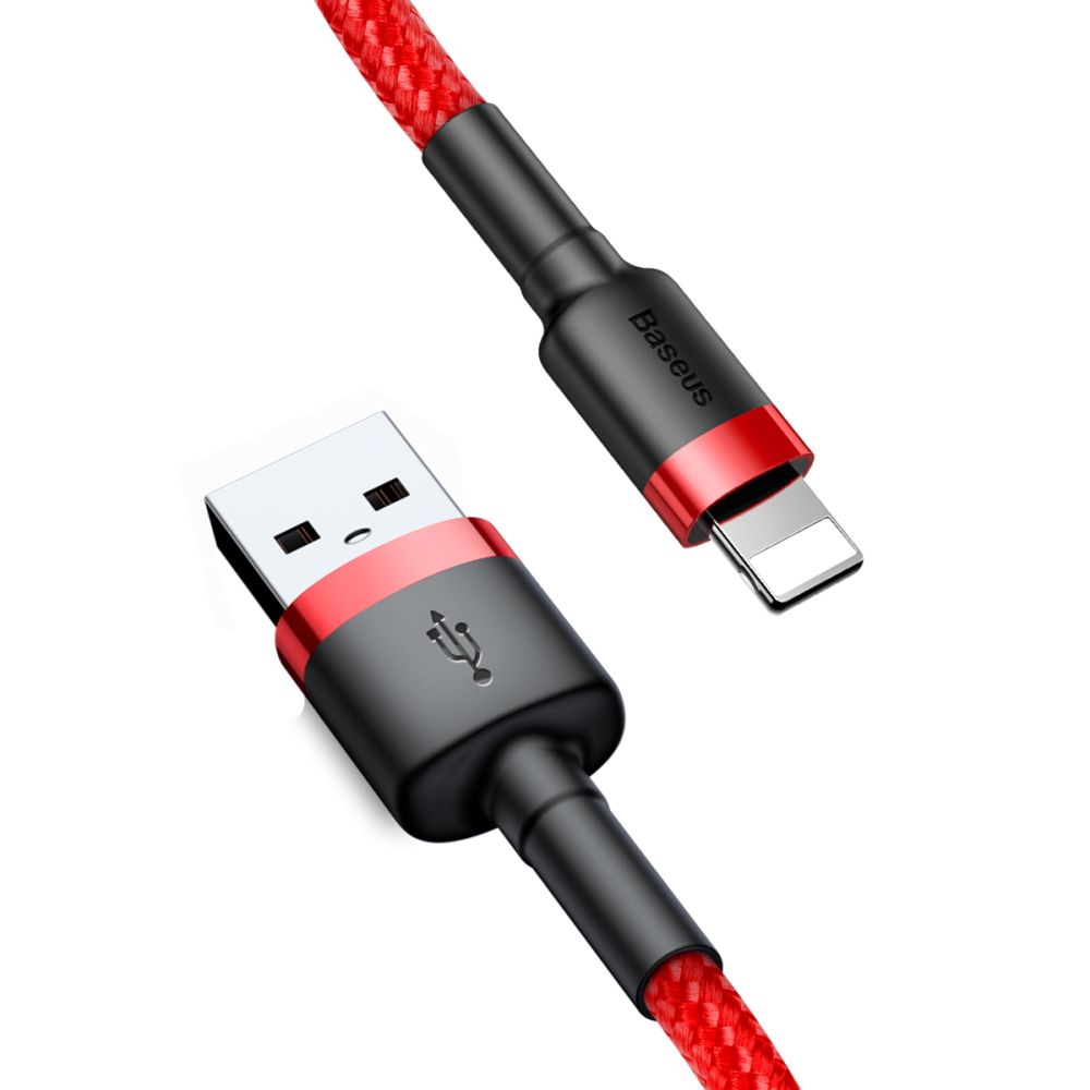 Кабель USB Baseus "Cafule" красный Lightning 200 см