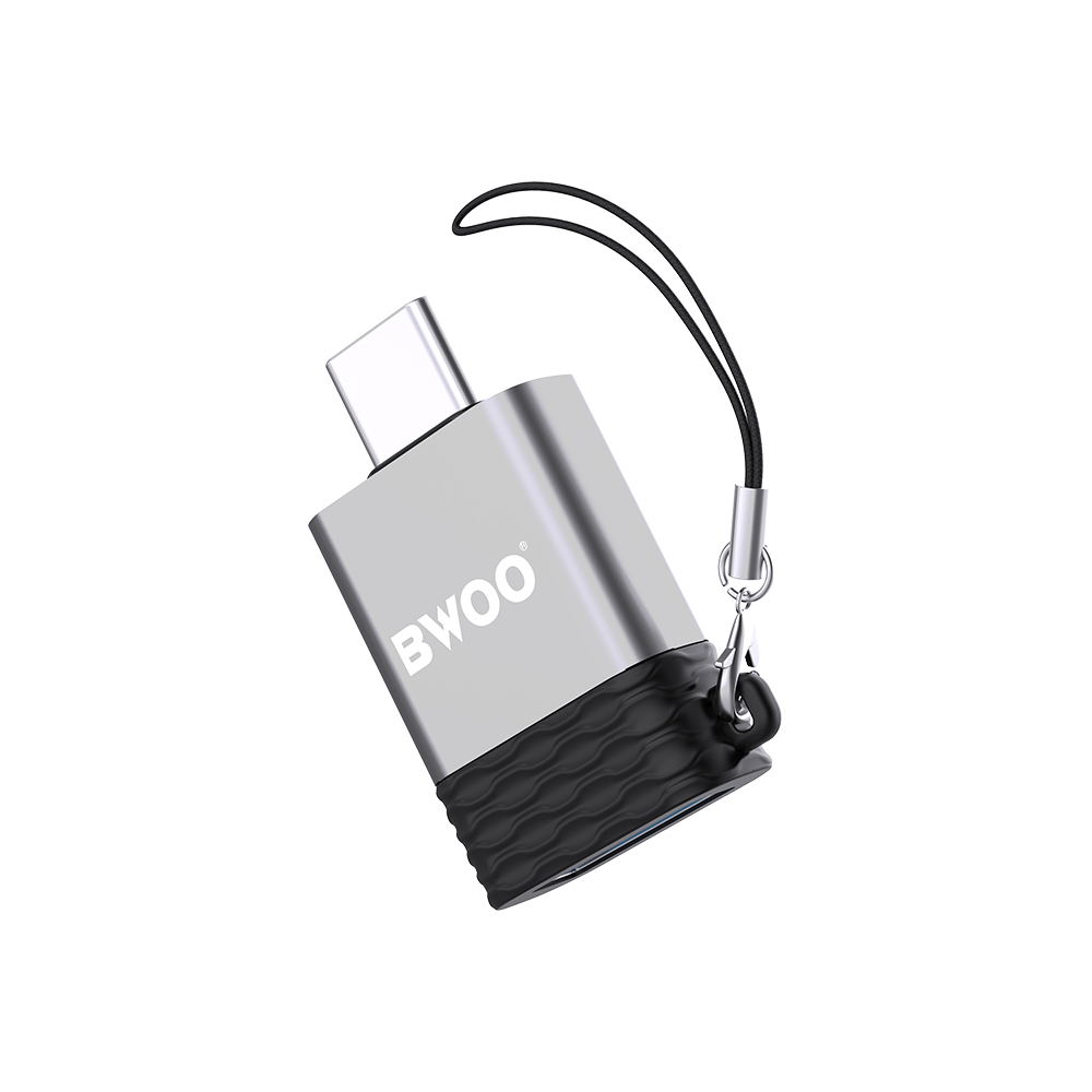 BWOO adapteris USB - USB-C pilkas OTG BZ-35
