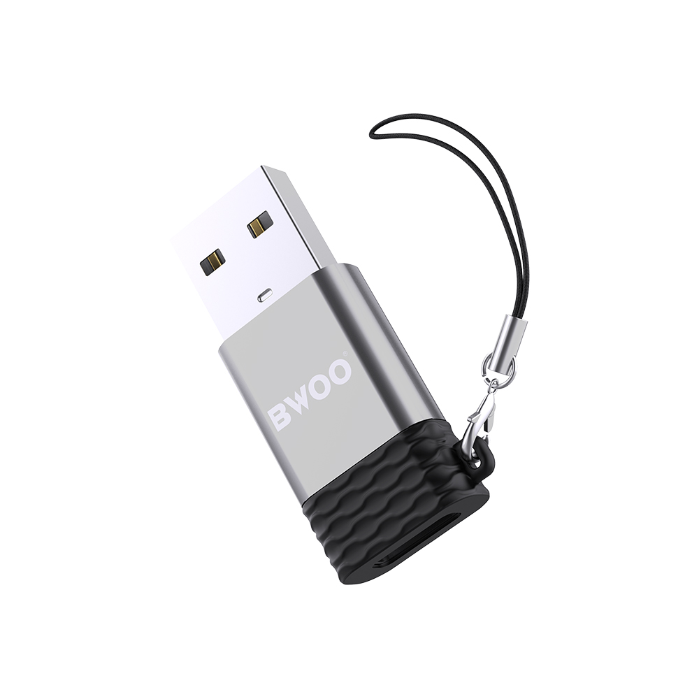 BWOO adapteris USB-C - USB pilkas OTG BZ-38