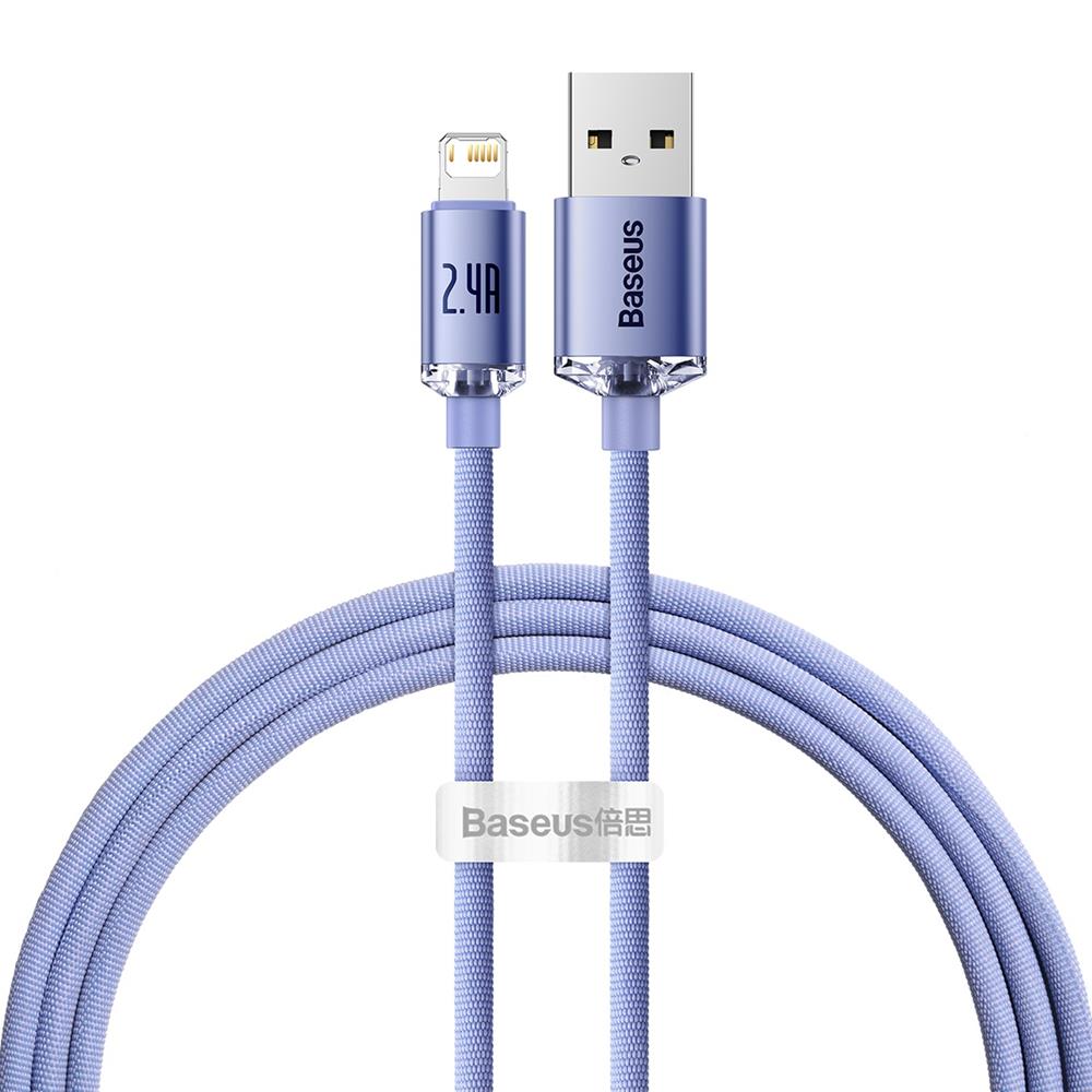 Кабель USB Baseus "Crystal Shine" фиолетовый Lightning 120 см