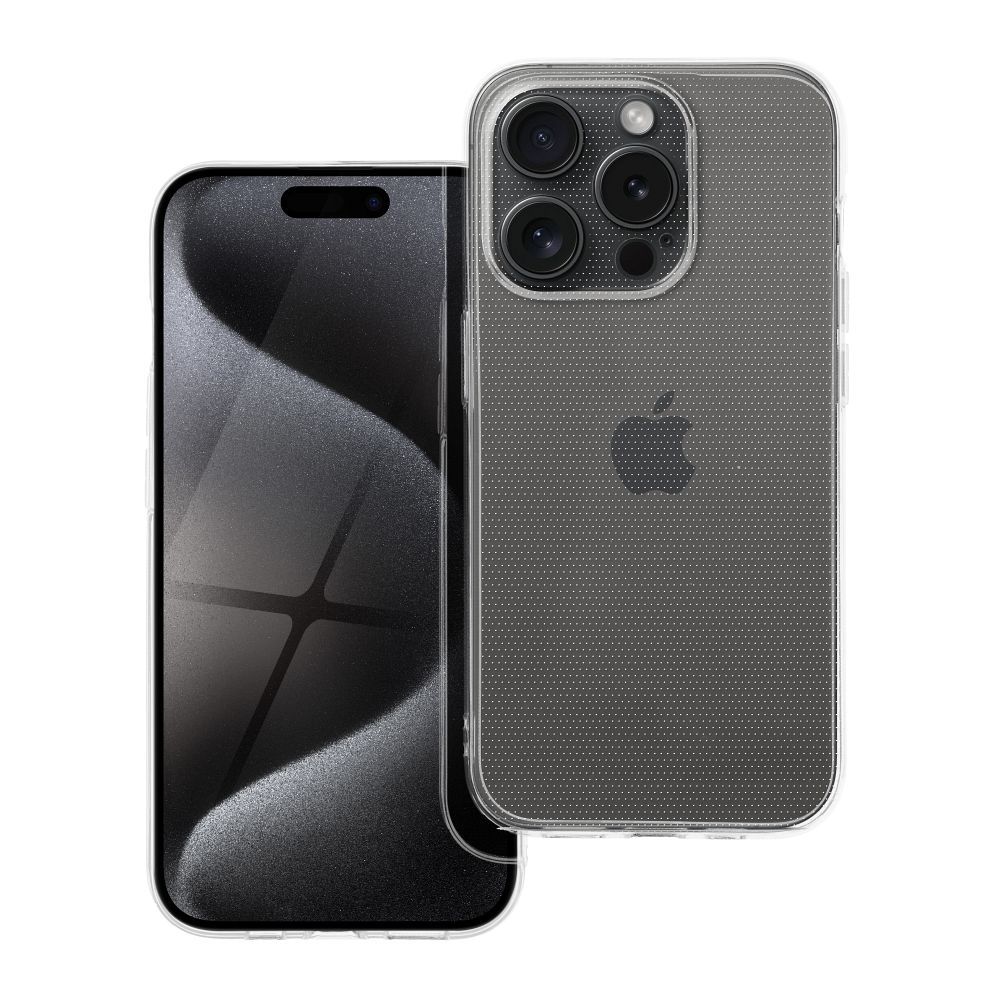 Skaidrus dėklas telefonui 2 mm IPHONE 15 Pro (kameros apsauga) permatomas
