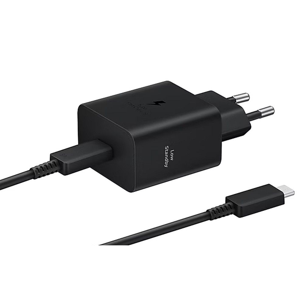Įkroviklis Samsung EP-T4511XBEGEU 45W + USB-C to USB-C cable 1.8m juodas